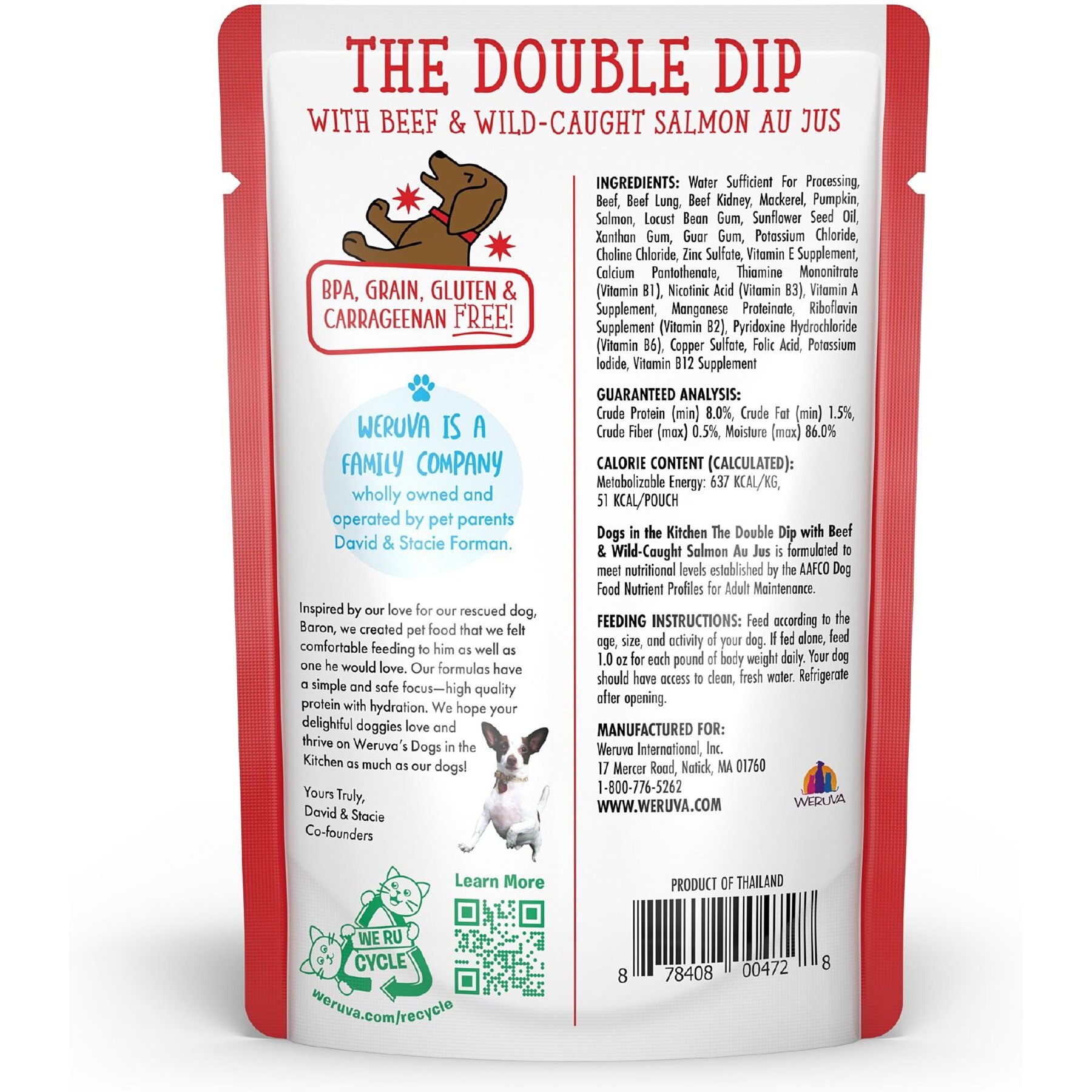 Weruva Dogs in the Kitchen The Double Dip with Beef & Wild Caught Salmon Au Jus Grain-Free Dog Food Pouches