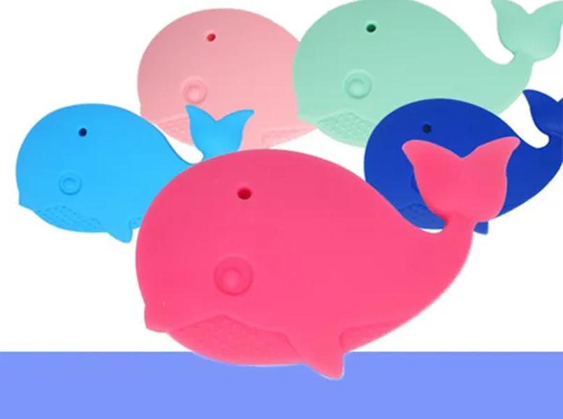 Silicone Whale Teether Teething Toy Food Grade Silicon Chew Pendant Sensory Nursing Toy Baby Chewelry DIY Craft Gifts ZZ