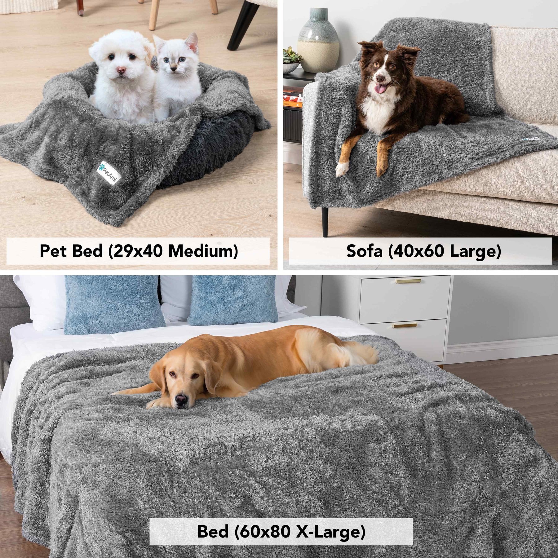 PetAmi Fluffy Fleece Cat & Dog Throw Blanket