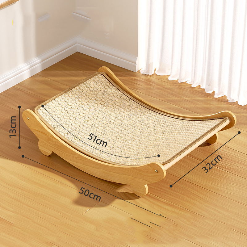 Cat Toys Wooden Scratching Pads Cats Sleeping Bed Detachable Wear-resistant Scratch Board Kitten Grinding Cat Net For Gift
