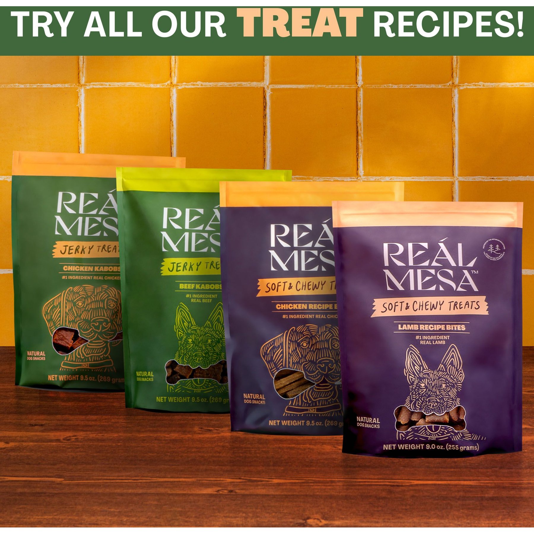 REÁL MESA Chicken Kabobs Dog Jerky Treat