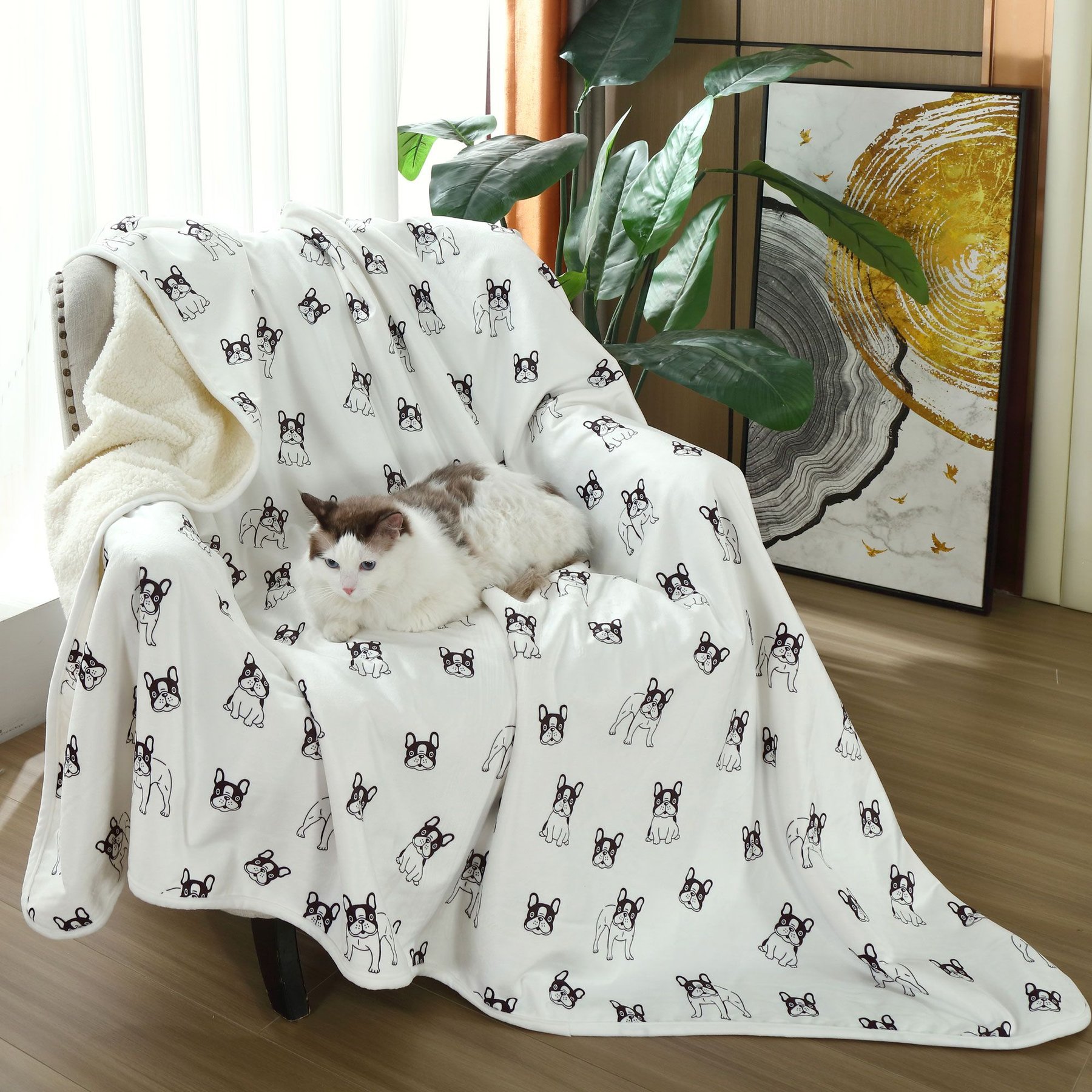 HappyCare Textiles Advanced Pets Waterproof Cat & Dog Blanket, 50x60-in