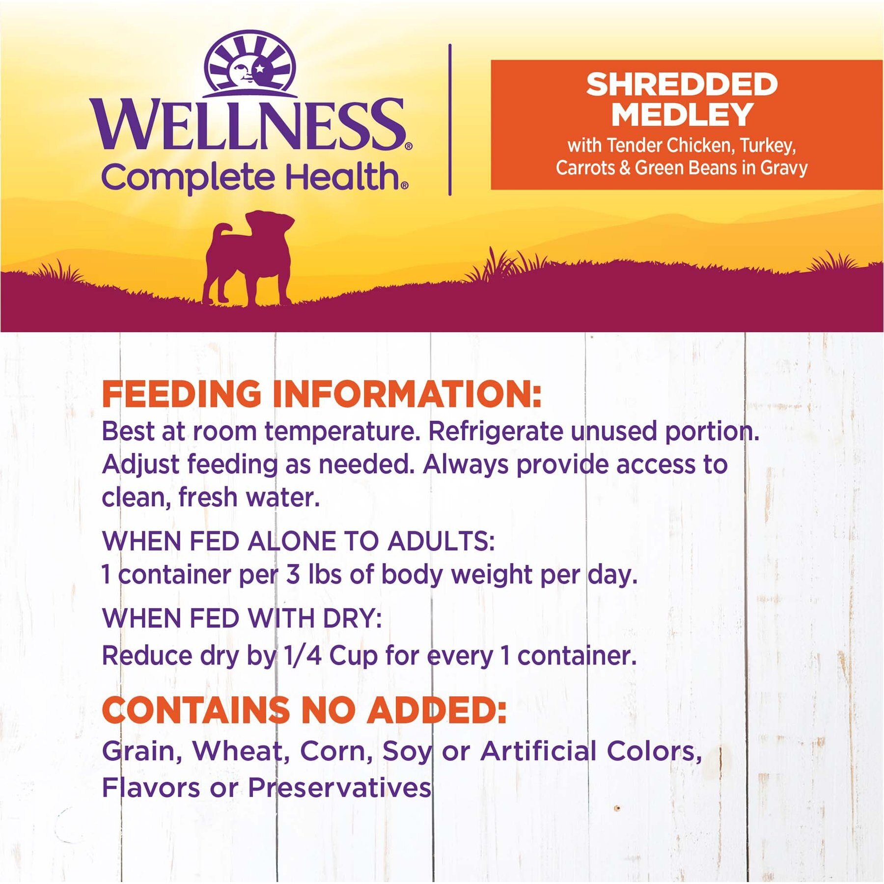 Wellness Petite Entrees Shredded Medley Chicken & Turkey Small Breed Natural Wet Dog Food, 3-oz cup, 12 count