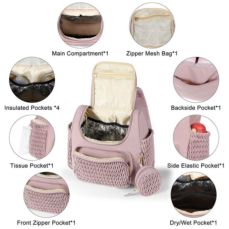 Buylor Large Capacity Mom Fashion Mom Baby Stroller Hanging Bag Mom Handbag Outdoor Travel Designer Backpack