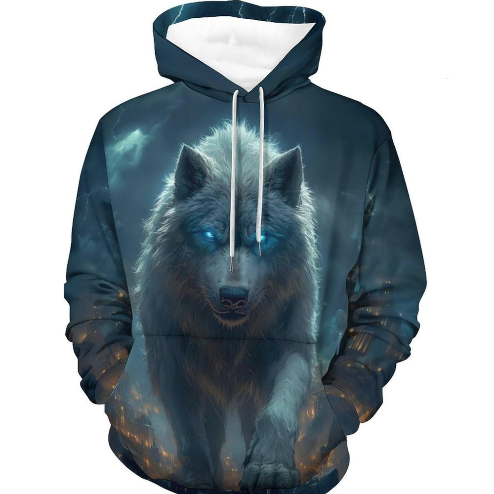 Hoodie for Mens Womens Mens Wolf 3d Printed Graphic Hoodie Shirt Autumn Winter Long Sleeve Animal Themed Sweatshirt Graphic Hoodies sweatshirt nice