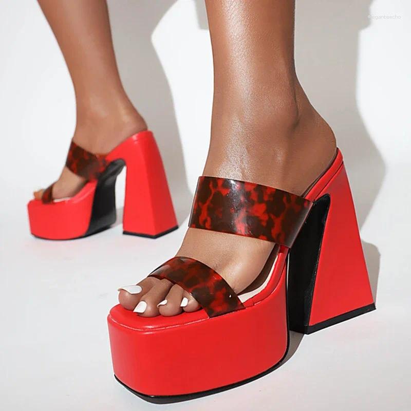 2025 S Fashion Designer Sandals Cheetah Print Comfortable High Heeled Summer Shoes Trendy Platform Design Slip On Women S Slippers Big Size
