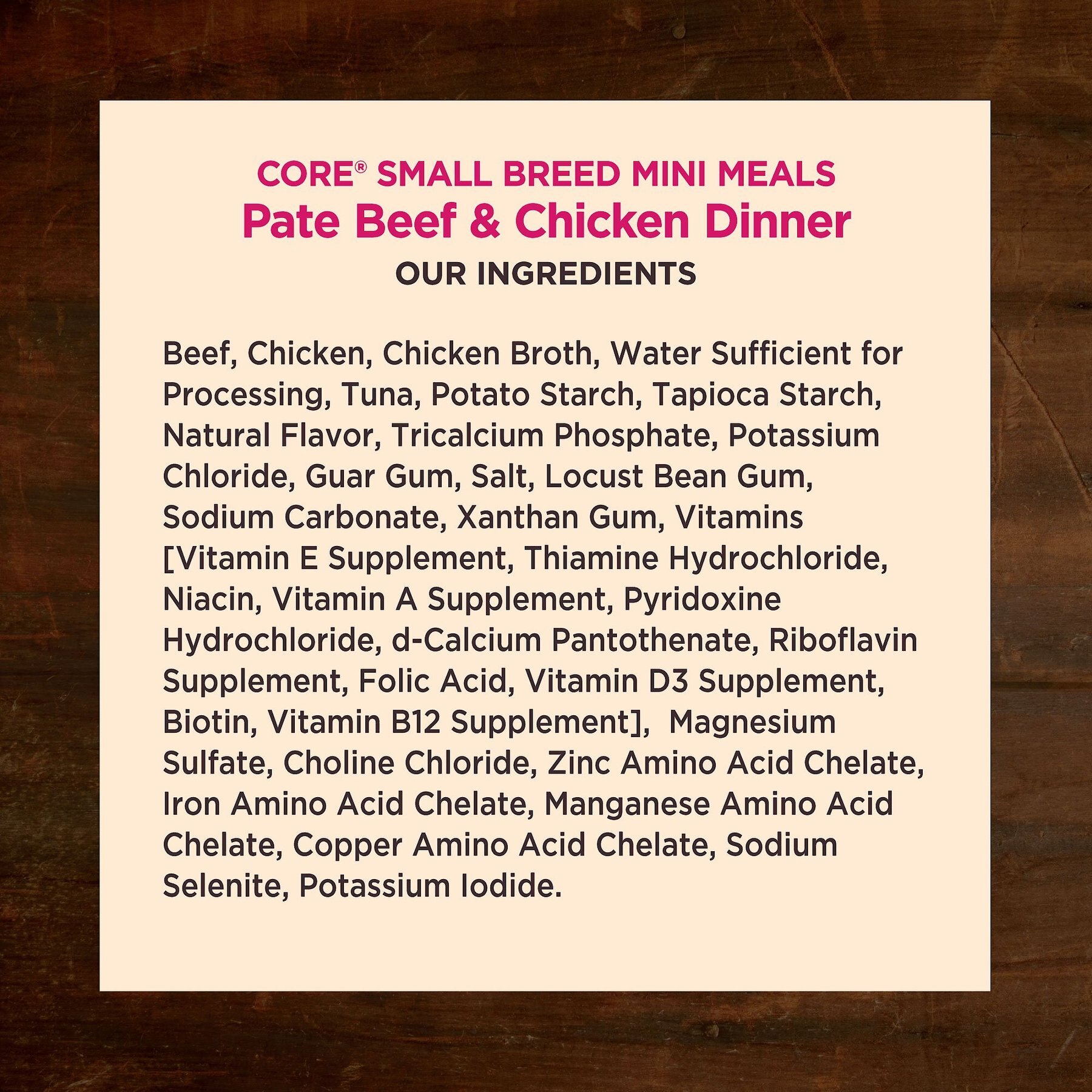 Wellness CORE Grain-Free Small Breed Mini Meals Beef & Chicken Pate Dog Food Pouches