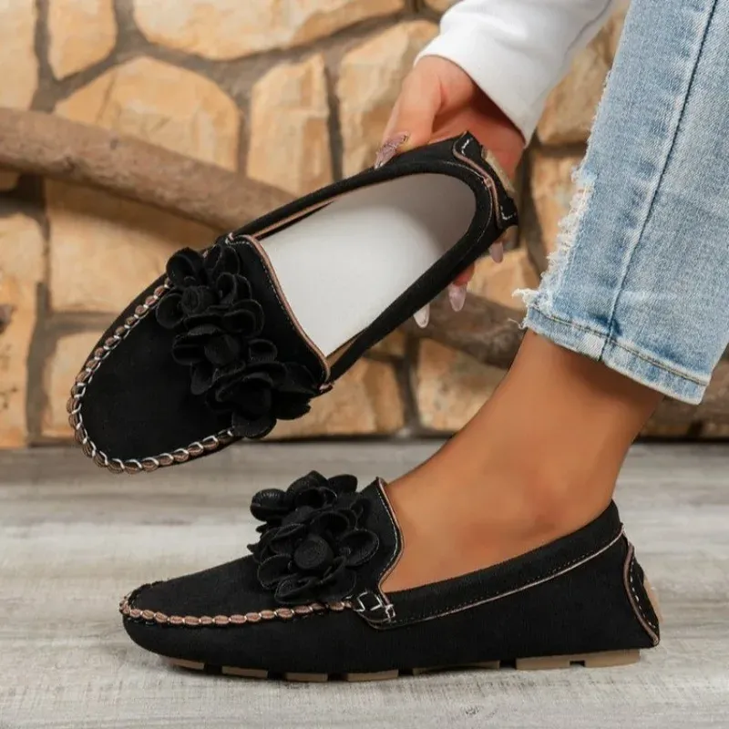 New Women's Flat Shoes Casual Solid Shallow Mouth wer Thick Bottom Loafers Fashion Slip on Comfortable zhanyishengli