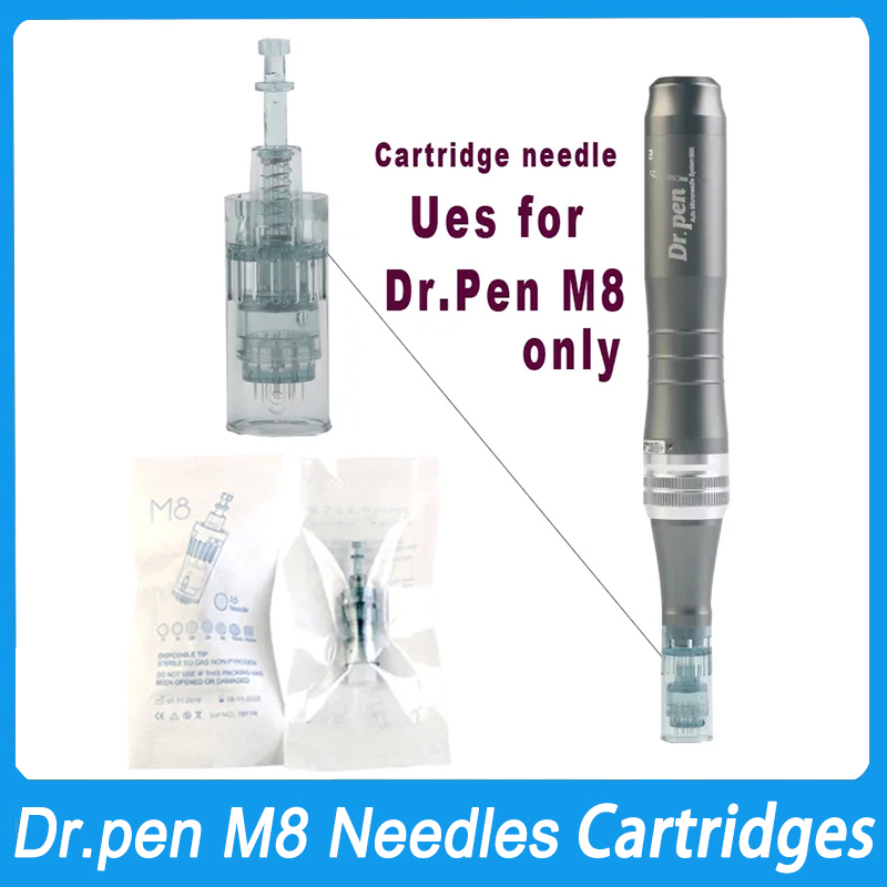 50Pcs Needles Cartridges Dr.pen Ultima M8 Beauty Dermapen Machine Skin Care Dr Derma Pen MTS Tips 11pins 16pin 24 Pins 36 42 Nano Round 3D 5D Silicone