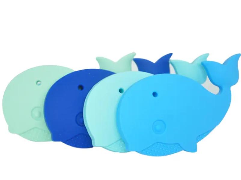 Silicone Whale Teether Teething Toy Food Grade Silicon Chew Pendant Sensory Nursing Toy Baby Chewelry DIY Craft Gifts ZZ