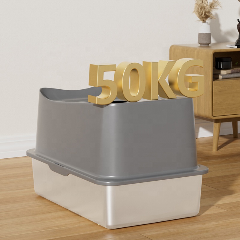 Cat Litter Box Extra Large Stainless Steel For Cat Top Entry Enclosed Toilet Large Capacity Cat Products Kitty litter Box