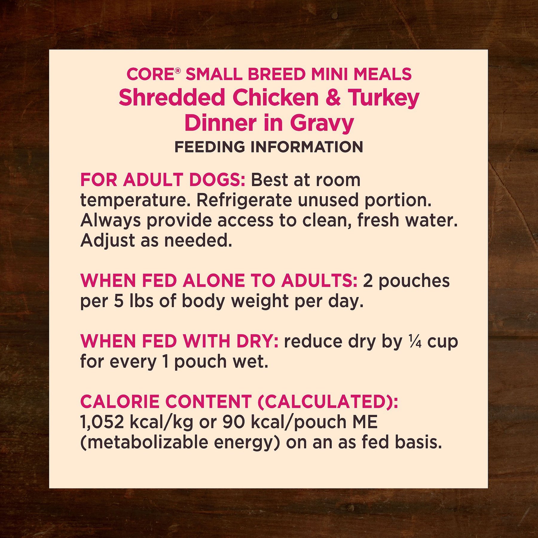 Wellness CORE Grain-Free Small Breed Mini Meals Shredded Chicken & Turkey in Gravy Dog Food Pouches