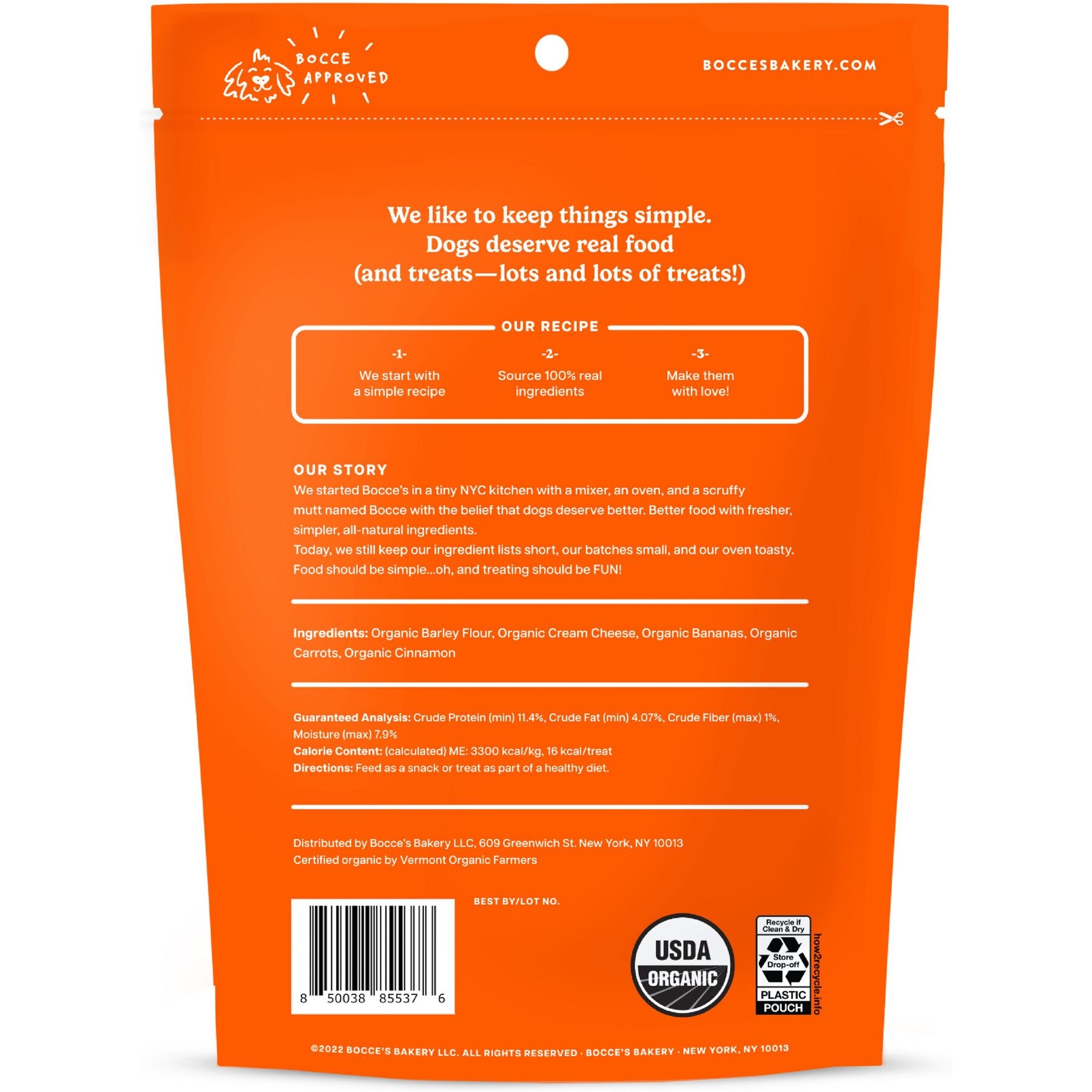 Bocce's Bakery Spiced Cake Biscuits Crunchy Dog Treats, 12-oz bag