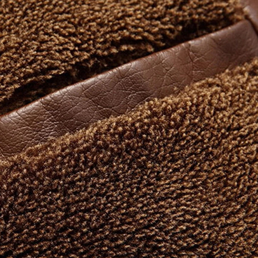 Leather Jacket Men Coats High Quality PU Outerwear Business Winter Faux Fur Male Fleece 241122