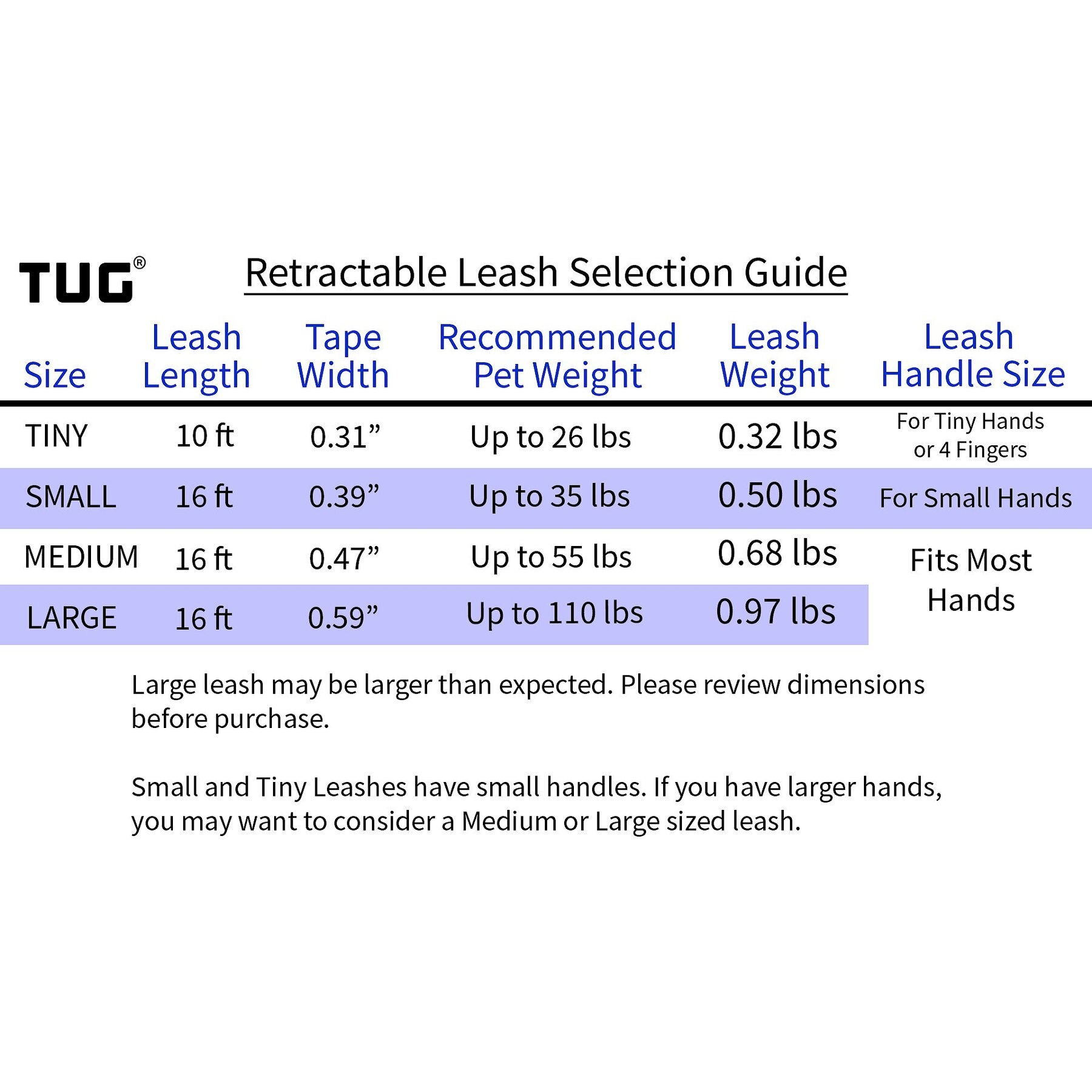 TUG Nylon Tape Retractable Dog Leash