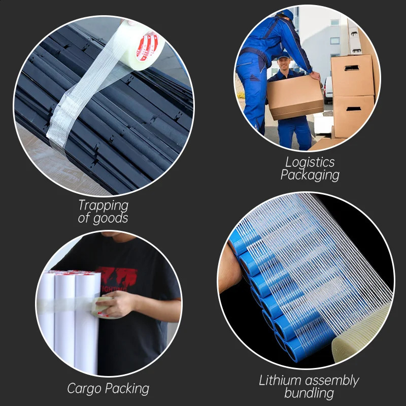 Glass fiber adhesive tape high viscosity strip transparent single-sided adhesive heavy-duty wear-resistant strip tape 241121