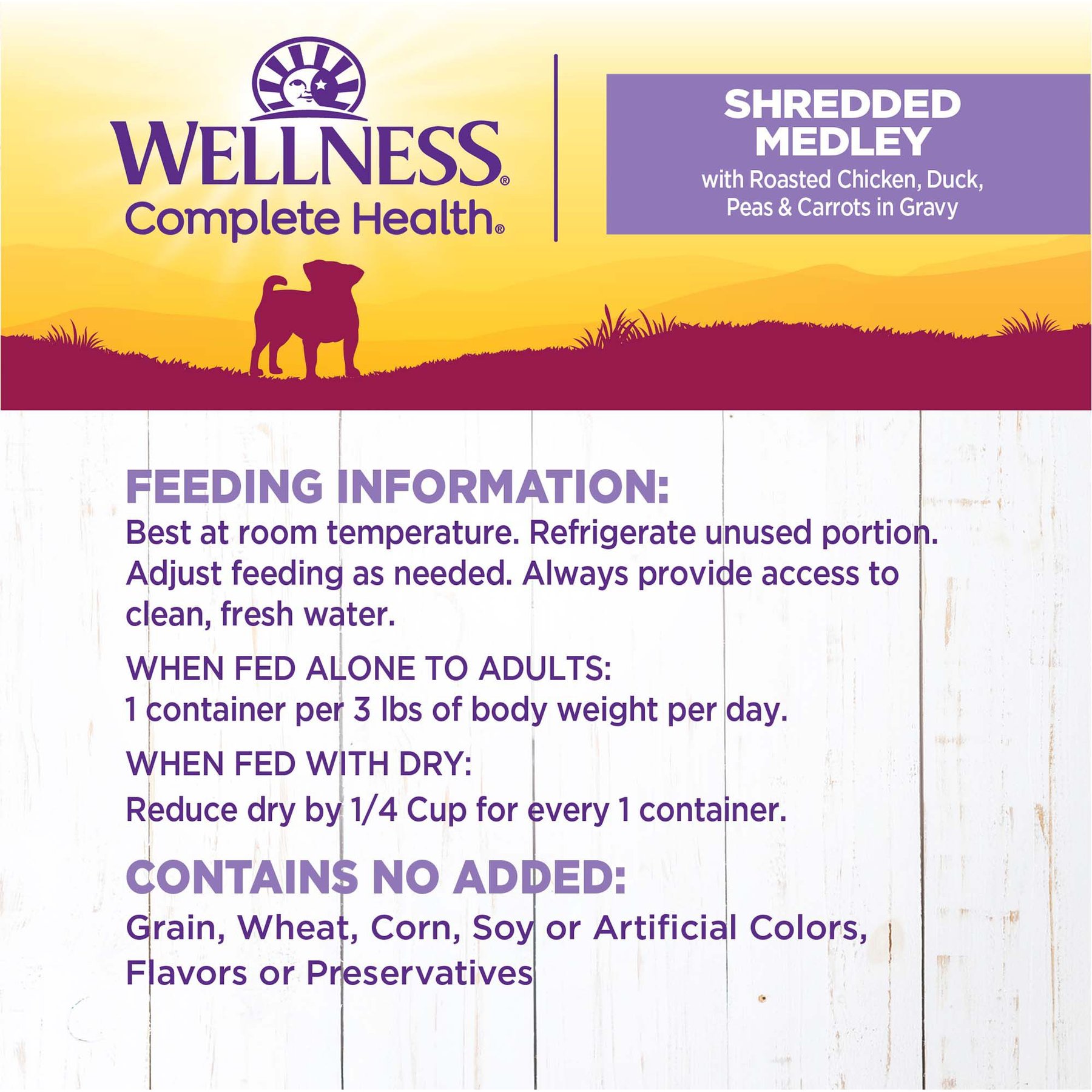 Wellness Petite Entrees Shredded Medley Chicken & Duck Small Breed Natural Wet Dog Food, 3-oz cup, 12 count