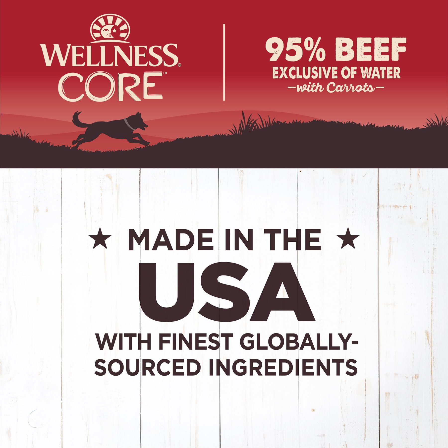 Wellness CORE 95% Grain-Free Beef & Carrots Canned Dog Food