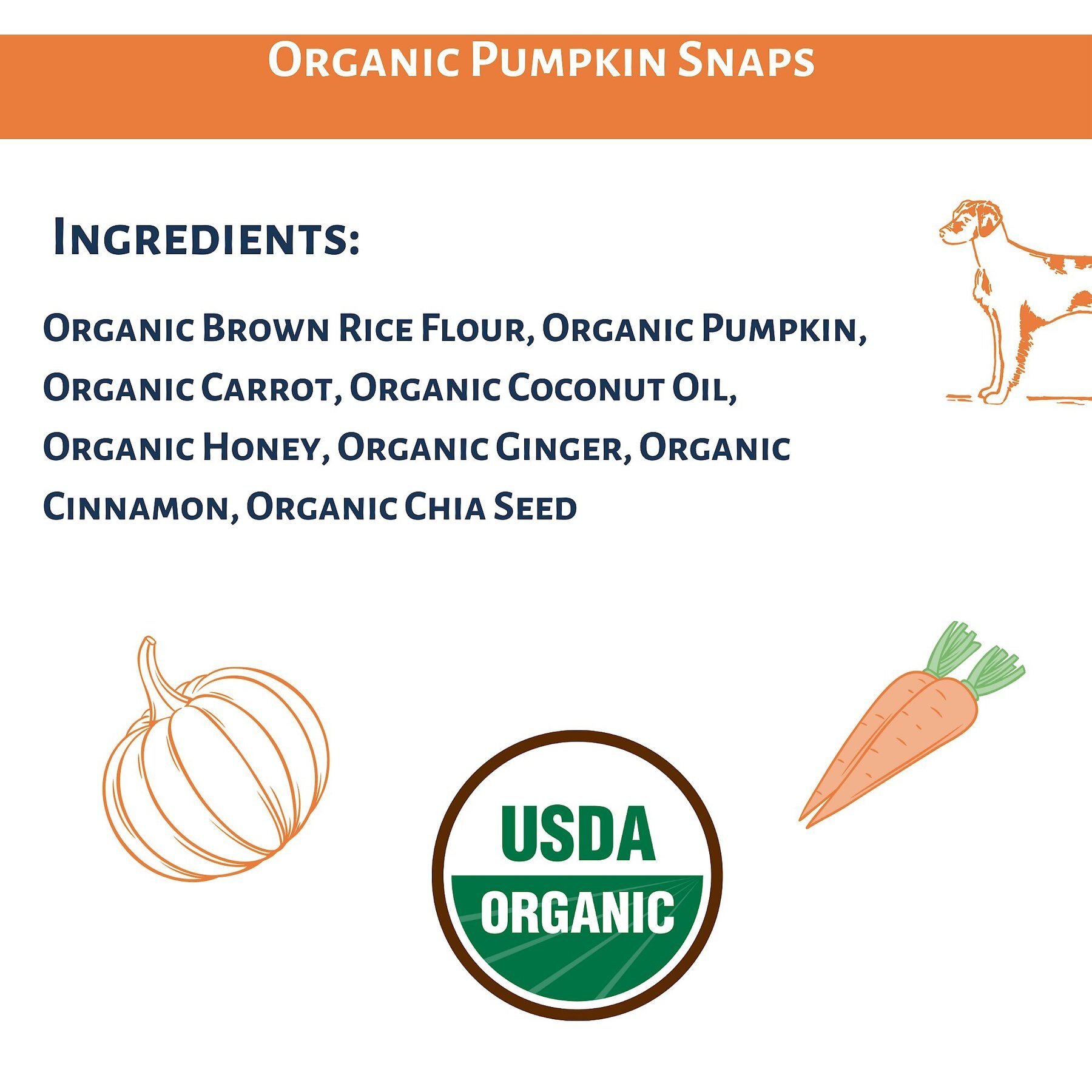 Dog Mamma’s Organic Pumpkin Snaps Dog Treats