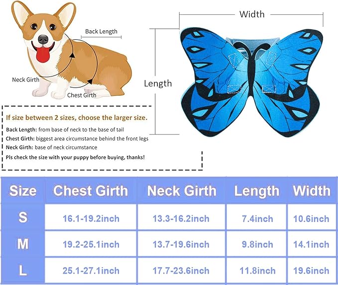 Butterfly Dog Cat,Butterfly Wings Small Large Dogs Cats,Dog Costume for Halloween