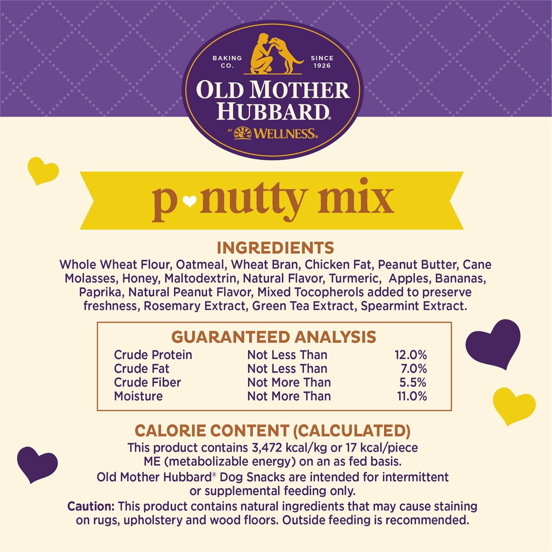 Old Mother Hubbard by Wellness P-Nutty Assorted Mix Natural Small Oven-Baked Biscuits Dog Treats