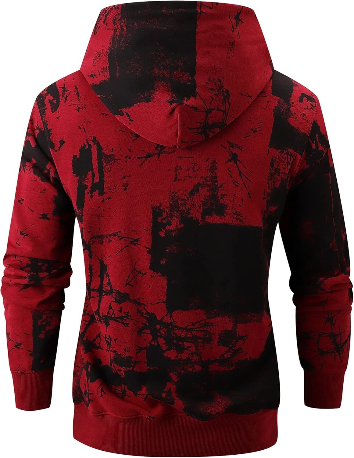 Hoodie for Mens Womens Mens Tie-Dye Pullover Hooded Sweatshirt Graphic Hoodies sweatshirt red