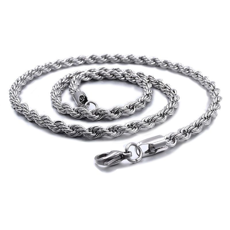 chain designer jewelry women High Quality Gold Plated rope Stainless Steel Necklace sier necklace chains for men 6mm 8mm 10mm