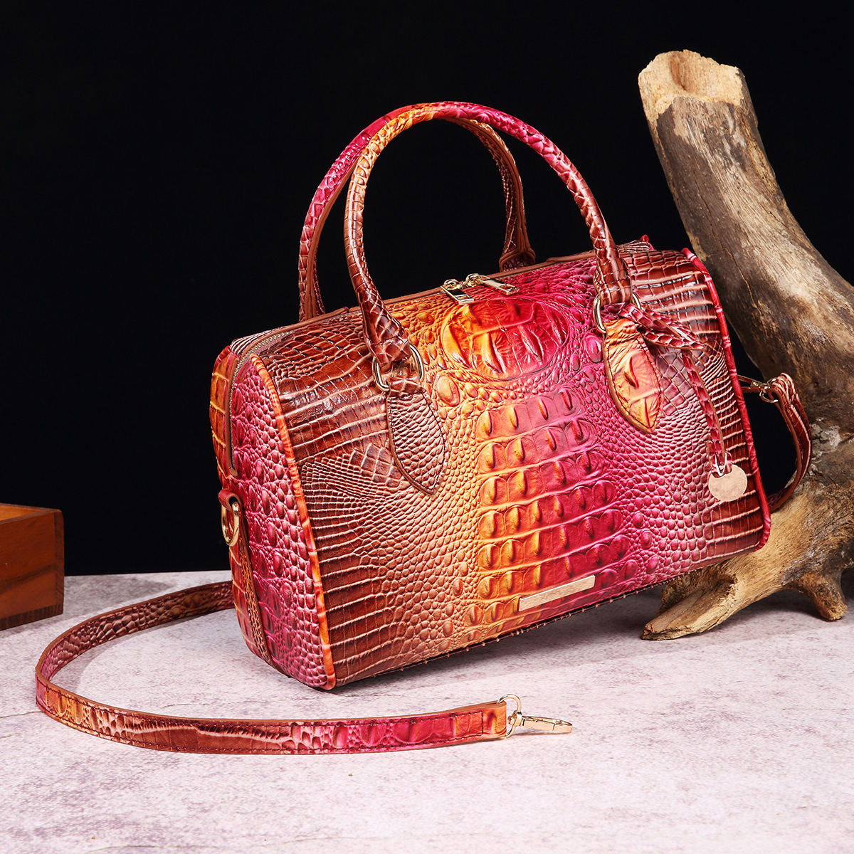 New Handheld Underarm Crossbody Travel Women's Bag With Brahman Crocodile Pattern