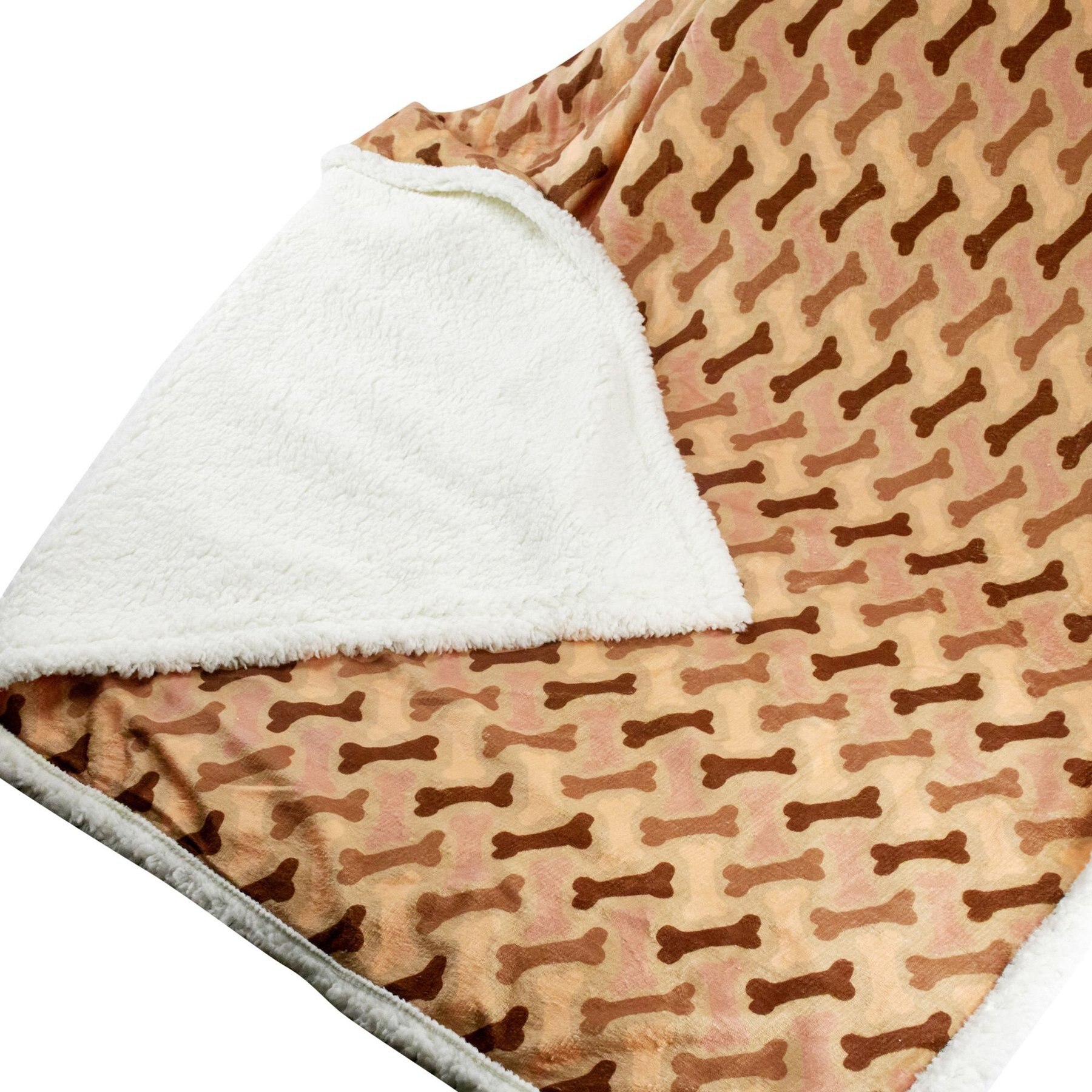 HappyCare Textiles Ultra Soft Cozy Flannel Paw Print Sherpa Cat & Dog Blanket, 50x60-in