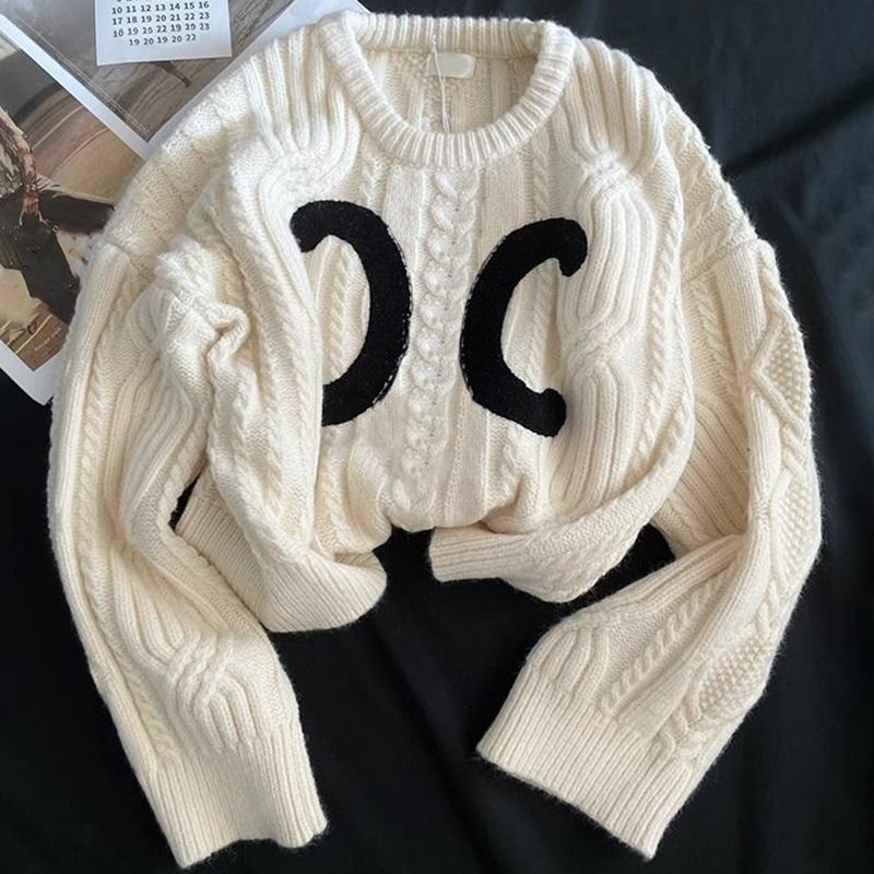 Designer Woman Knitted Sweater Embroidery Print Sweaters Classic Jumper Pullover For Women Luxury Fall Winter Cardigan Knitwear Warm Clothes CYD2411201F12
