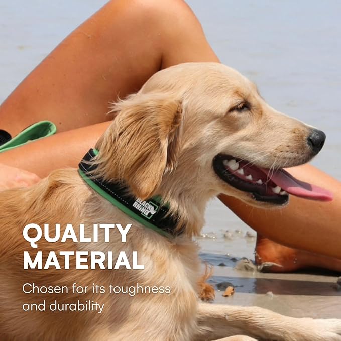 Black Rhino The Comfort Ultra Soft Neoprene Padded Dog Collar for All Breeds - Heavy Duty Adjustable Reflective Weatherproof