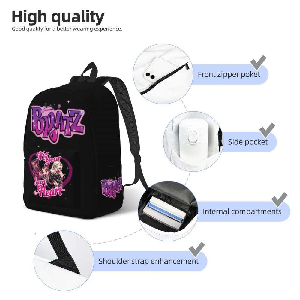 Bratz Backpack for Men Women Fashion Student Work Daypack Laptop Computer Canvas Bags Lightweight