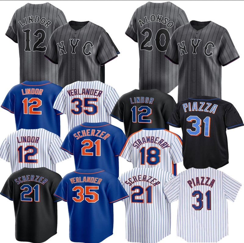 2024 City Jersey Francisco Lindor NYC Jersey Justin Verlander Kodai Senga Baseball Pete Alonso Carlos Correa Jeff McNeil Max Piazza Brandon Nimmo Starling Marte