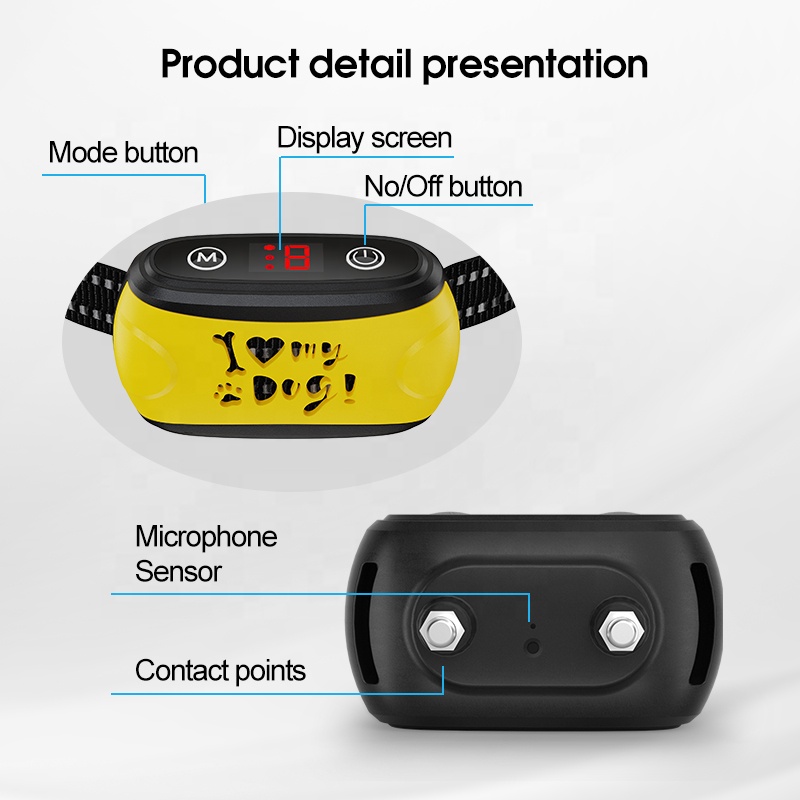 Pet Product Rechargeable Electric Slave Small Dog Shock Collar For Dogs With Remote Beep Vibration