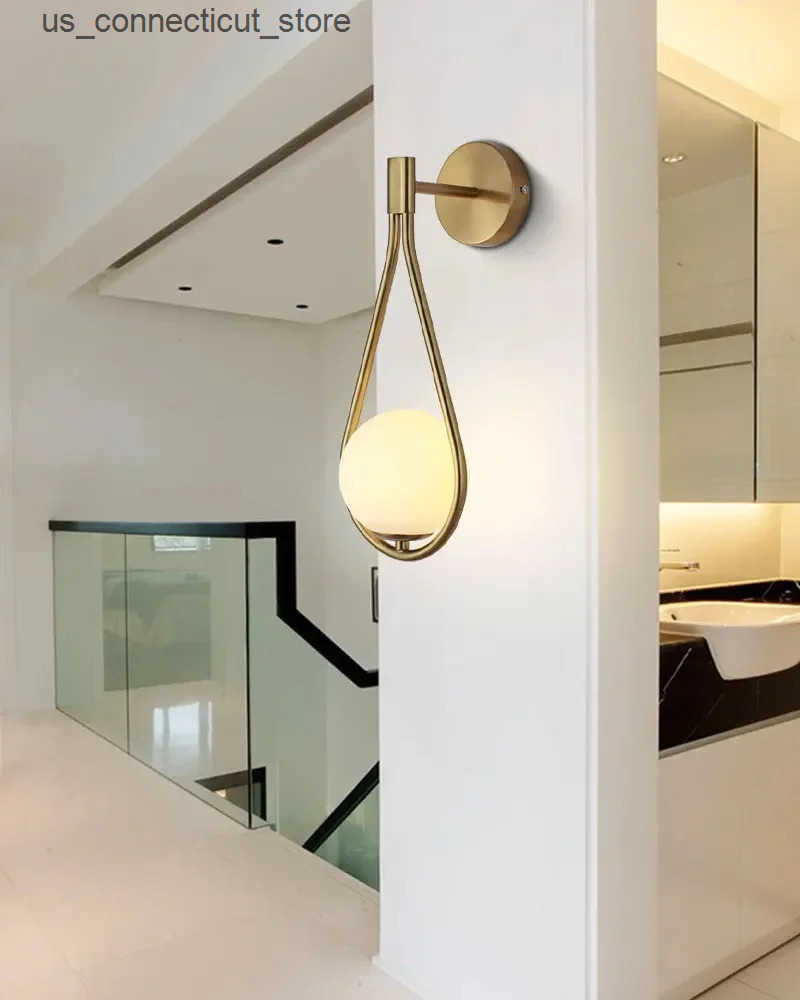 Other Indoor Lighting Glass Lampshape LED Wall Lamp Wall Light For Living Room Study Bedroom Bedside Indoor Copper Black G9 7W Corridor Wall Sconces L