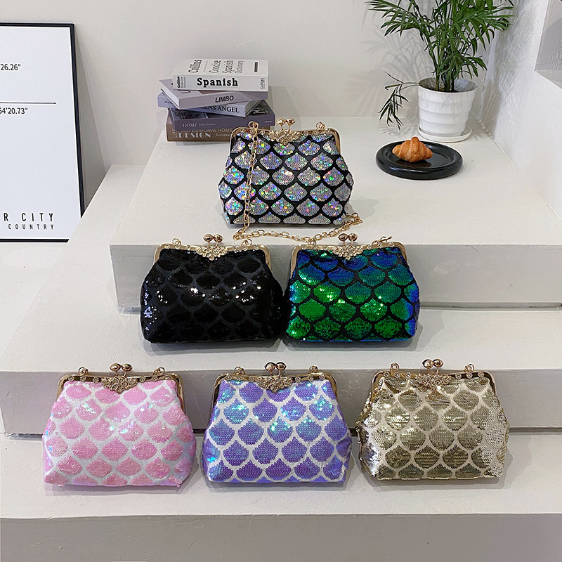 Mermaid scale sequin shoulder leisure cross suitable for women s handbags trend and wallets new fashionable design messenger bag designer high quality