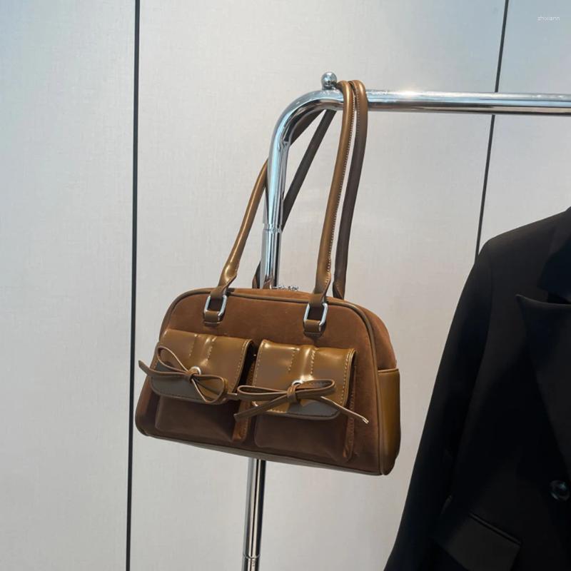 2025 NEW Totes Faux Suede PU Leather Shoulder Bag Fashion Cute Bow Underarm Ladies Satchel Clutch For Women Work Shopping Travel zhanyishengli