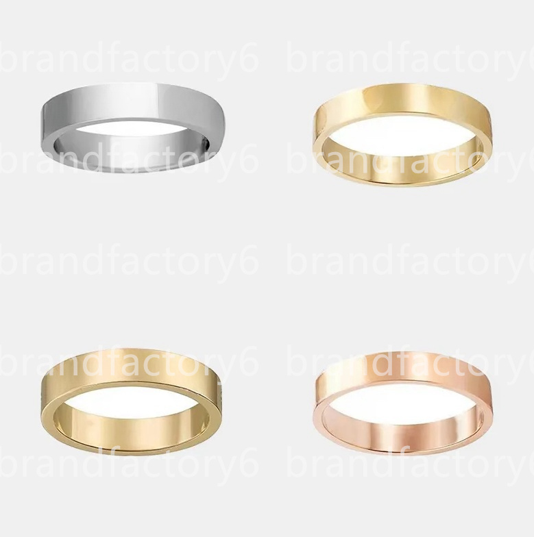 4mm 5mm 6mm Ring titanium Steel love ring mens womens ring rose gold fashion jewelry rings designer ring couple promise Never fade wedding rings