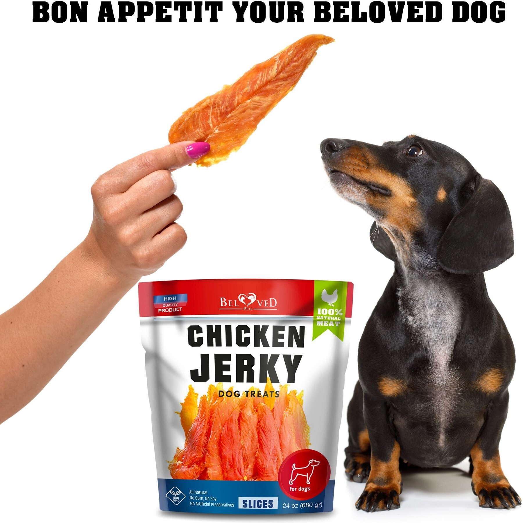 Beloved Pets Chicken Jerky Slices Grain-Free High-Protein Natural Dog Treats, 1.5-lb bag