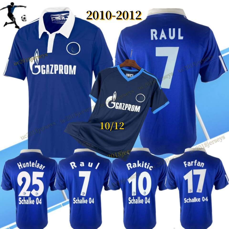 Home away 2010 2012 Schalke 04 retro soccer jerseys 10 11 12 Raul Rakitic Farfan Uchida Huntelaar classic vintage home away football shirt