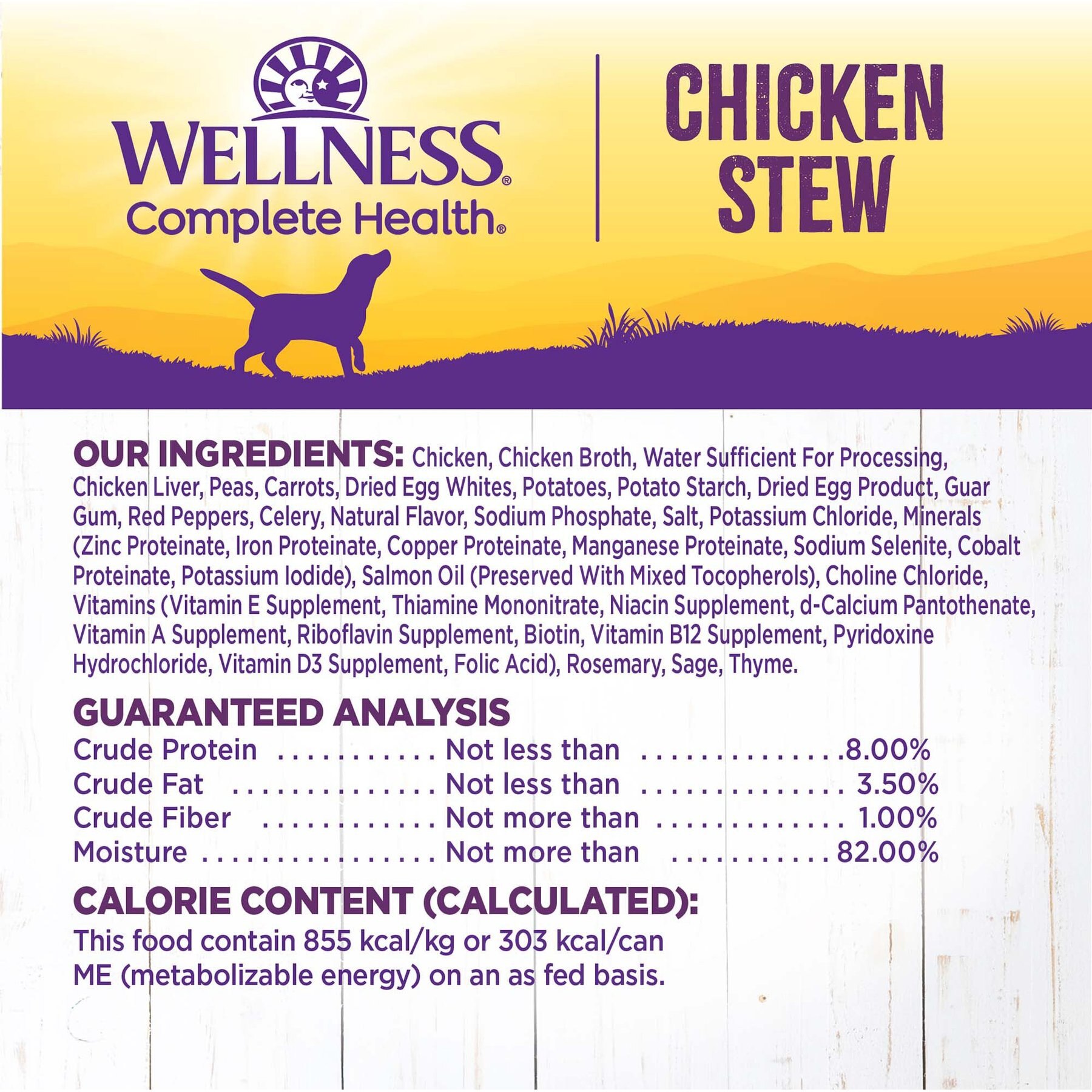 Wellness Chicken Stew with Peas & Carrots Grain-Free Natural Canned Dog Food