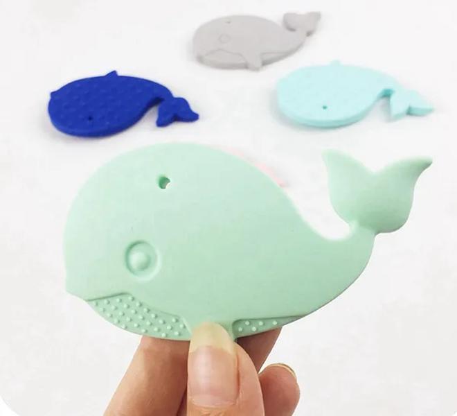 Silicone Whale Teether Teething Toy Food Grade Silicon Chew Pendant Sensory Nursing Toy Baby Chewelry DIY Craft Gifts ZZ