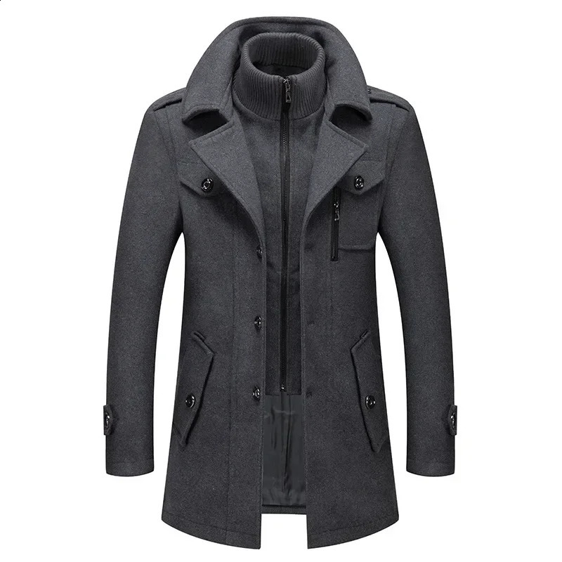 Mens fashionable warm autumn and winter jacket Helen Mantel mens double collar jacket mens windproof jacket 241118