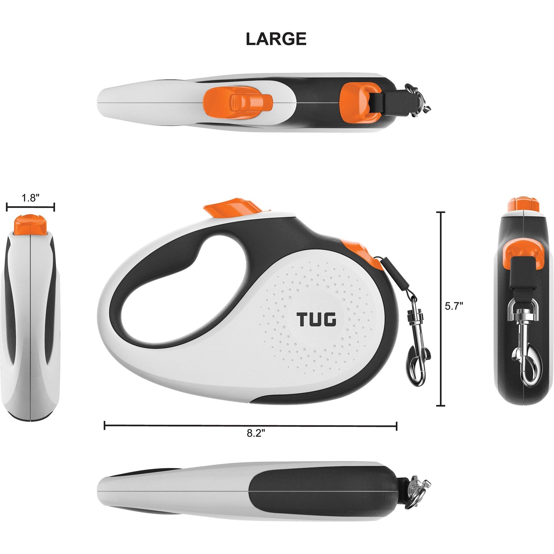 TUG Nylon Tape Retractable Dog Leash