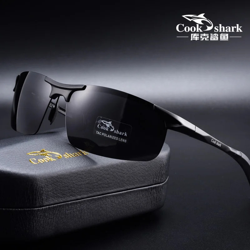 Cook Sharks aluminum magnesium sunglasses mens sunglasses HD polarized driving drivers color glasses 240407