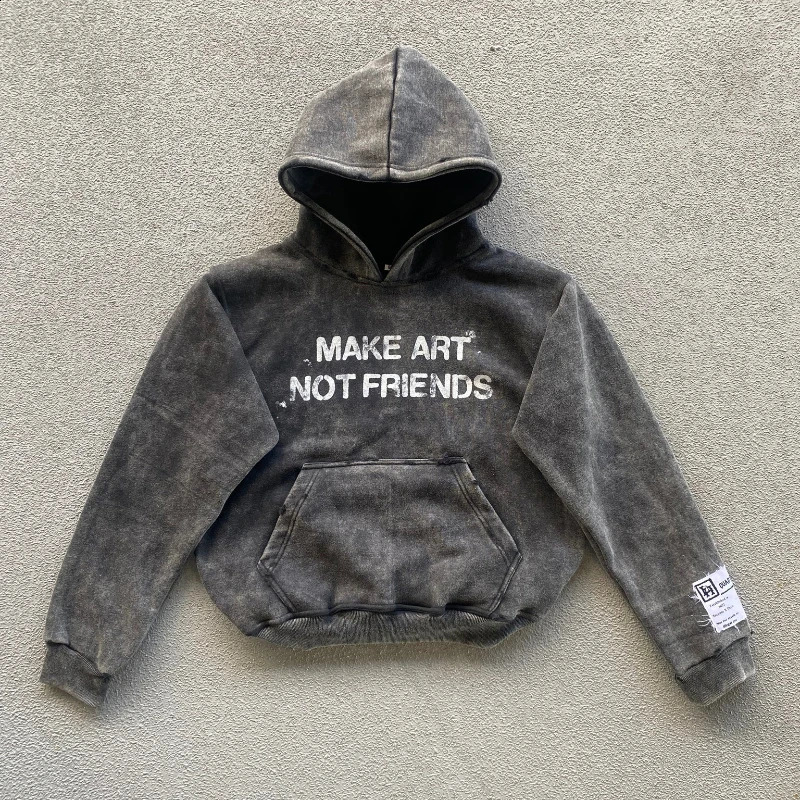 Y2K emotional men hoodie oversized printed letter wash sweatshirts vintage embroidery pattern streetwear women Harajuku pullover 241121