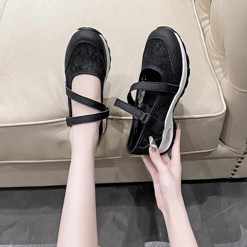 Summer women's mesh shoes breathable thin mesh women's white shoes 2025 new soft soled sports sandals large size sports shoes comfortable wa