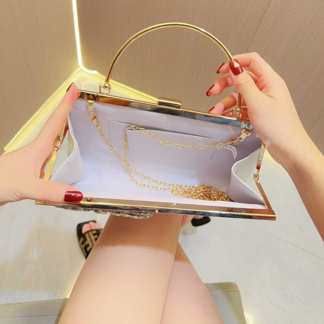 minimalist and fashionable diamond inlaid handbag for team gatherings banquet bags rhinestone dresses diagonal cross banquet bags 241122