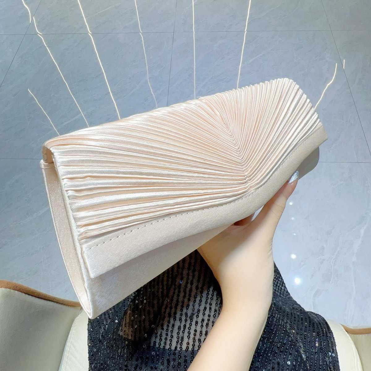 new pleated handbag for socialites highend banquet fashion handbag one shoulder crossbody and dinner bag