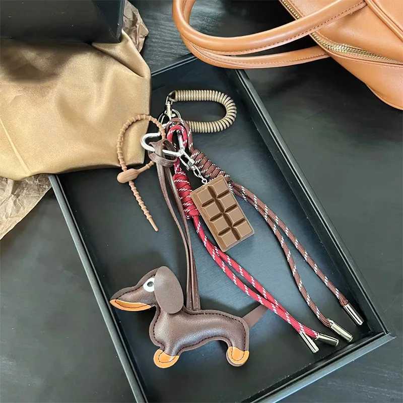 Pocket charm woven rope sausage pendant Versatile composite bag pendant mobile phone bag accessory decorative hanging rope Y241121